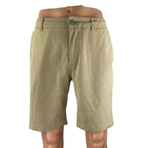 All Day Men's Beige High Waisted Straight Leg Casual Chino Khaki Shorts Size 31